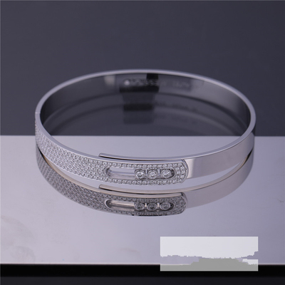 White Gold Diamond Bracelet Paris Jewelry 4.5mm Width