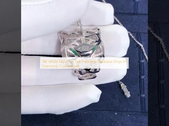 onyx de collier de Panthere de rangée de voiture de l'or 18K blanc CONTRE des diamants adaptés aux besoins du client