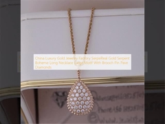 Motif d'or de la Chine grand de bijoux d'usine de SerpeReal d'or de serpent collier de luxe de Boheme de long avec la broche Pin Pave Diamonds