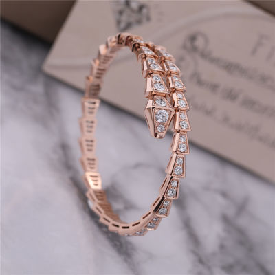 qualité  Luxury Closet Rose Gold Bracelet Serpenti Viper one-coil full diamond Snake Bangle 353792 usine