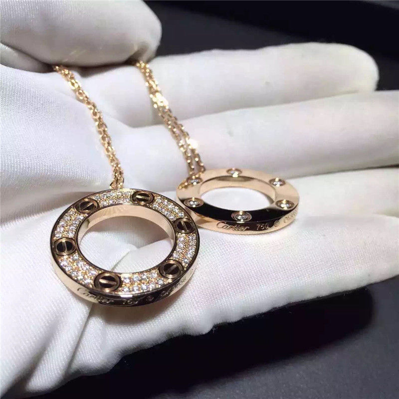 Qualité L'or jaune du collier 18K d'amour, pavent Diamond Necklace B7058400 usine