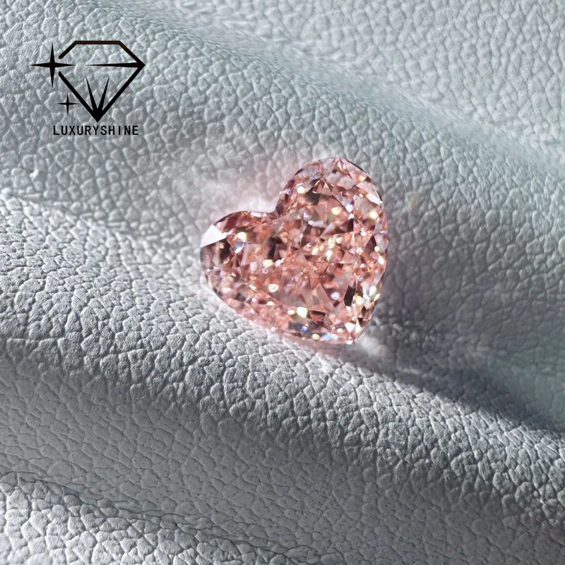 Qualité LuxuryShine Rose Fantaisie / Rose Intense Fantaisie / Rose Vif Fantaisie Diamant de laboratoire taille cœur VVS-VS1 Véritables diamants & Bijoux de mariage & Bijoux personnalisés usine