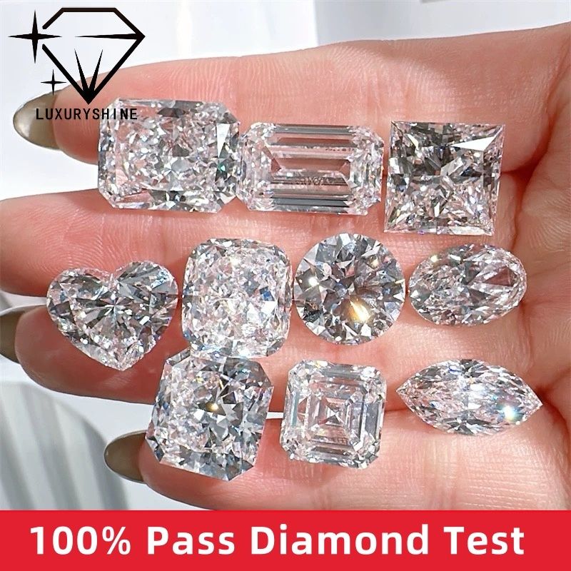 Qualité LuxuryShine VVS-VS Asscher Shape Lab Diamant cultivé 0.1-10CT D-F Couleur diamant blanc avec certificat IGI 3EX pierres coupées usine