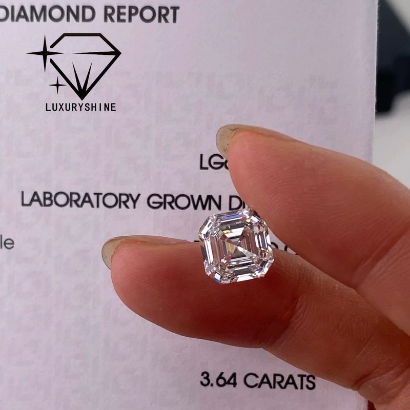 Qualité LuxuryShine VVS-VS 0.1-10CT Diamant de laboratoire taille Asscher D-F Couleur diamant blanc avec certificat IGI 3EX Cut Stones usine