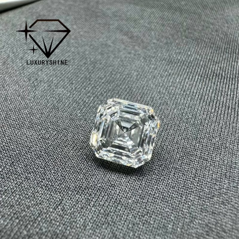 Qualité LuxuryShine VVS-VS 0.1-10CT Diamant de laboratoire taille Asscher D-F Couleur diamant blanc avec certificat IGI 3EX Cut Stones usine