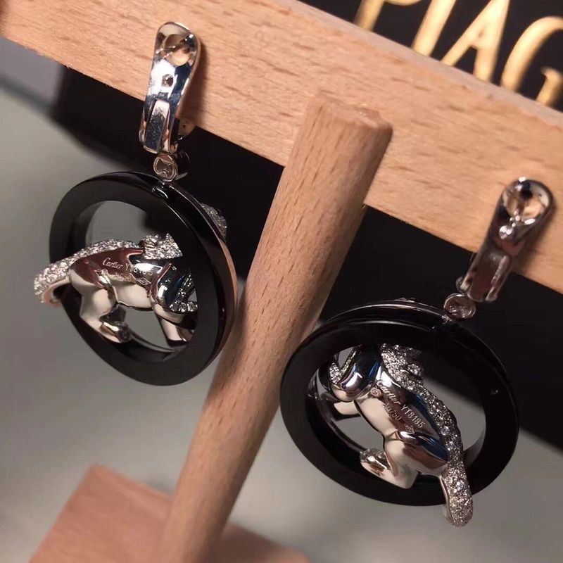 Qualité Émeraudes Jade Onyx d'or blanc de PanthèRe De de bijoux de boucles d'oreille d'or des diamants 18K usine