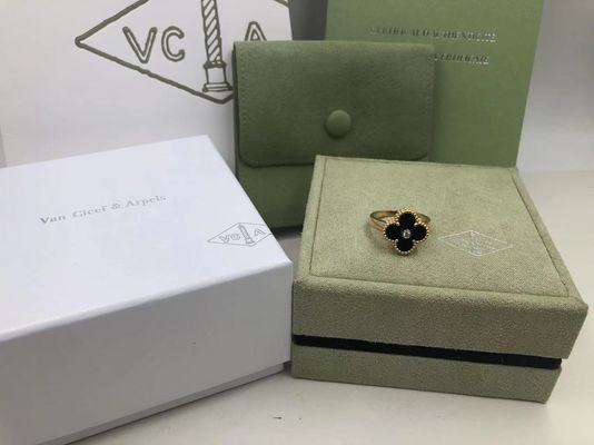 Qualité Diamant de Van Cleef And Arpels Vintage Alhambra Ring Yellow Gold Onyx Round usine