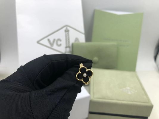 Qualité Diamant de Van Cleef And Arpels Vintage Alhambra Ring Yellow Gold Onyx Round usine