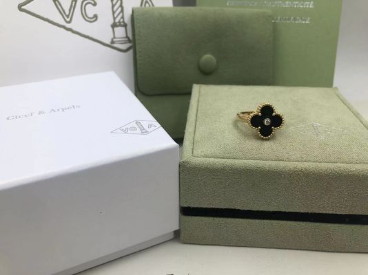 Qualité Diamant de Van Cleef And Arpels Vintage Alhambra Ring Yellow Gold Onyx Round usine