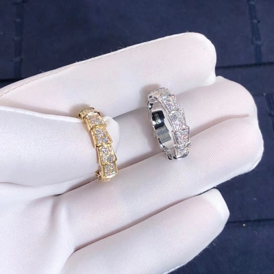 L'usine font l'or et de vrais diamants Rose Gold de l'anneau 18k de vipère de BVLGARI Serpenti