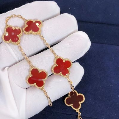 Qualité Motifs rouges du bracelet 5 d'or de Van Cleef Arpels 18K avec la pierre gemme usine