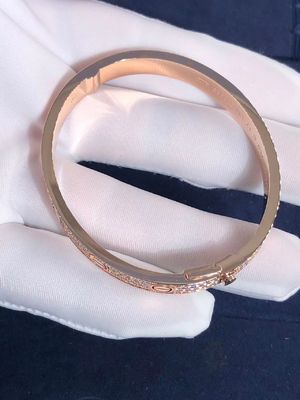Qualité Bracelet fin d'amour de rangée de voiture de bijoux Diamond Paved White/Rose/bracelet jaune de l'or 18K usine