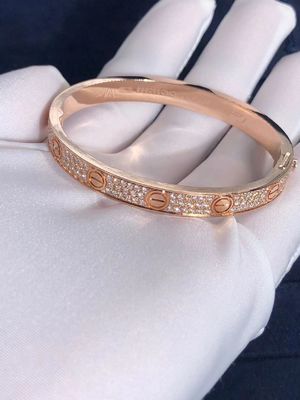 Qualité Bracelet fin d'amour de rangée de voiture de bijoux Diamond Paved White/Rose/bracelet jaune de l'or 18K usine