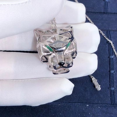 onyx de collier de Panthere de rangée de voiture de l'or 18K blanc CONTRE des diamants adaptés aux besoins du client