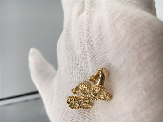 Qualité Boucles d'oreille de Van Cleef Vintage Alhambra, boucles d'oreille de Van Cleef Mini Alhambra de l'or 18K jaune usine