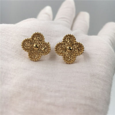 Qualité Boucles d'oreille de Van Cleef Vintage Alhambra, boucles d'oreille de Van Cleef Mini Alhambra de l'or 18K jaune usine