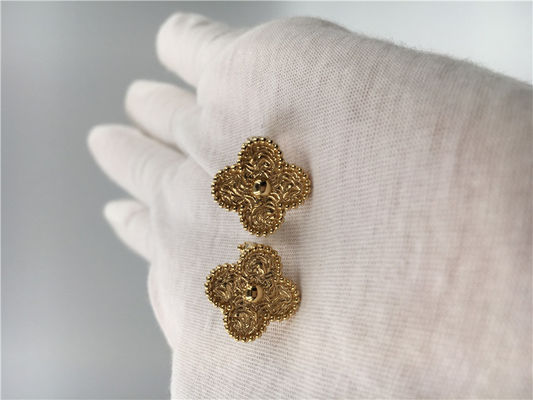 Qualité Boucles d'oreille de Van Cleef Vintage Alhambra, boucles d'oreille de Van Cleef Mini Alhambra de l'or 18K jaune usine