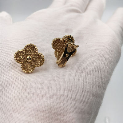 Qualité Boucles d'oreille de Van Cleef Vintage Alhambra, boucles d'oreille de Van Cleef Mini Alhambra de l'or 18K jaune usine
