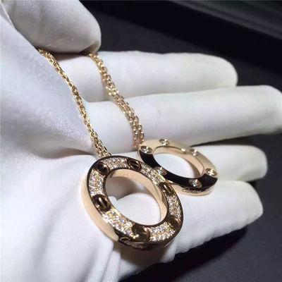 Qualité L'or jaune du collier 18K d'amour, pavent Diamond Necklace B7058400 usine