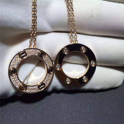 Qualité L'or jaune du collier 18K d'amour, pavent Diamond Necklace B7058400 usine
