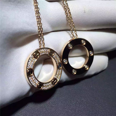 Qualité L'or jaune du collier 18K d'amour, pavent Diamond Necklace B7058400 usine
