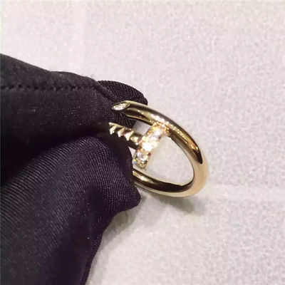 Qualité clou Ring No Gemstone, or simple Ring With Diamond de l'or 18K jaune usine