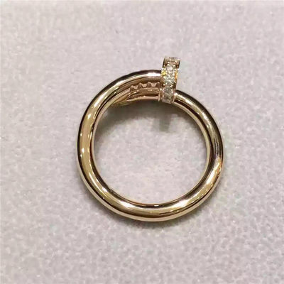 Qualité clou Ring No Gemstone, or simple Ring With Diamond de l'or 18K jaune usine