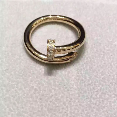 Qualité clou Ring No Gemstone, or simple Ring With Diamond de l'or 18K jaune usine