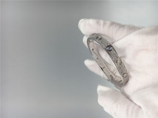 Qualité Diamond Bangle Bracelet simple, bracelet d'amour de l'or 18k blanc usine