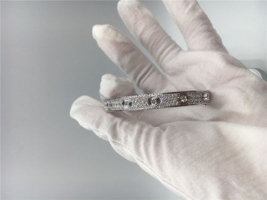 Qualité Diamond Bangle Bracelet simple, bracelet d'amour de l'or 18k blanc usine