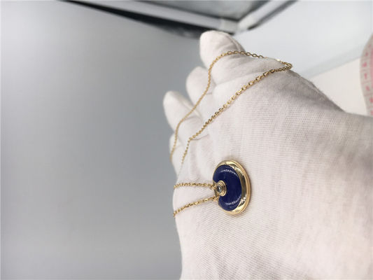 Qualité Chaînes de luxe d'or des bijoux 18K d'or de lapis lazuli bleu-foncé vraies avec des pendants usine