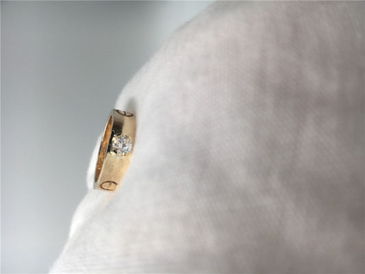 Qualité Brillant - or jaune coupé N4250100 de l'anneau 18K de solitaire d'amour de diamant usine