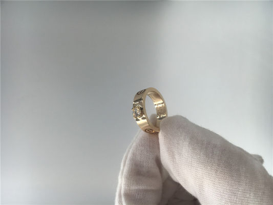 Qualité Brillant - or jaune coupé N4250100 de l'anneau 18K de solitaire d'amour de diamant usine