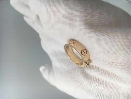 Qualité Brillant - or jaune coupé N4250100 de l'anneau 18K de solitaire d'amour de diamant usine