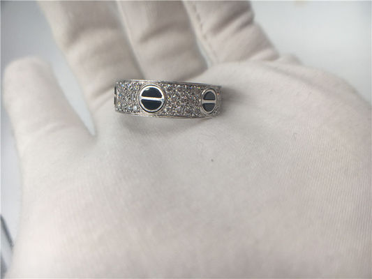 Qualité Amour Ring With Diamonds de bijoux d'or blanc de B4207600 18K/en céramique usine