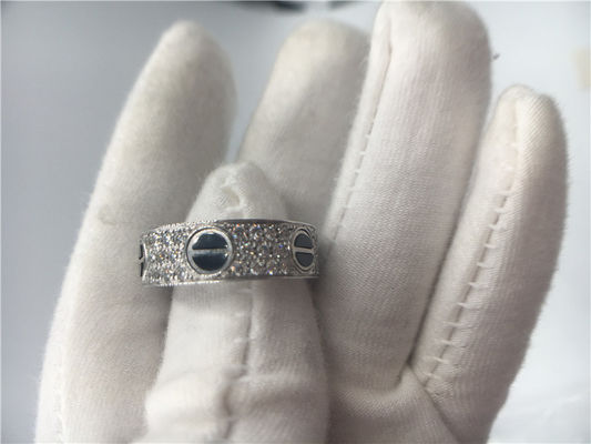 Qualité Amour Ring With Diamonds de bijoux d'or blanc de B4207600 18K/en céramique usine