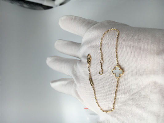 Qualité Or jaune doux du bracelet 18k de Van Cleef Arpels Alhambra avec la nacre blanche usine