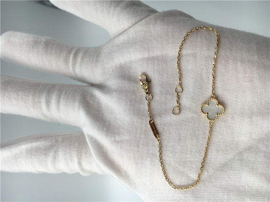 Qualité Or jaune doux du bracelet 18k de Van Cleef Arpels Alhambra avec la nacre blanche usine