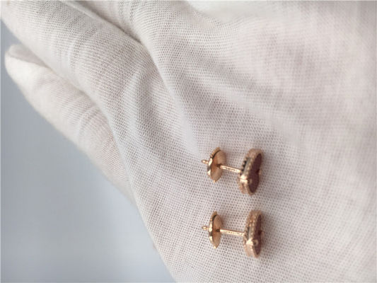 Qualité Cornaline en forme de coeur de boucles d'oreille de Van Cleef Alhambra avec de l'or de 18k Rose usine