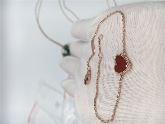 Qualité Bracelet doux de coeur d'Alhambra de bijoux d'or des jeunes dames 18K avec la cornaline usine