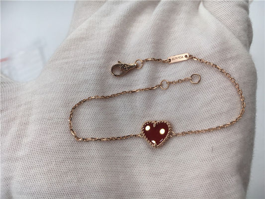 Qualité Bracelet doux de coeur d'Alhambra de bijoux d'or des jeunes dames 18K avec la cornaline usine