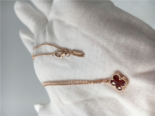 Qualité Collier pendant d'or de Rose pour l'amie, collier magique de 18k Alhambra avec la cornaline usine
