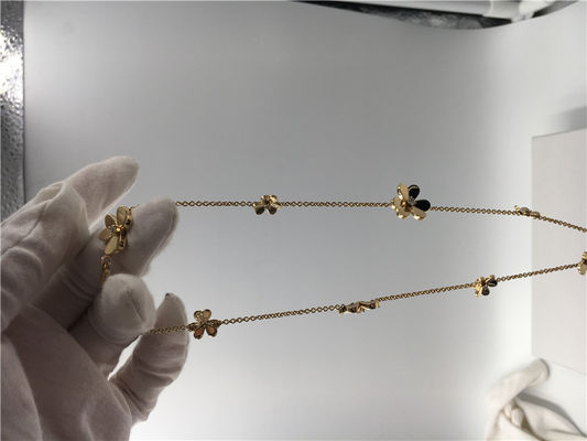 Qualité collier de l'or 18k jaune avec les diamants ronds, collier de 9 Flowers Van Cleef Frivole usine