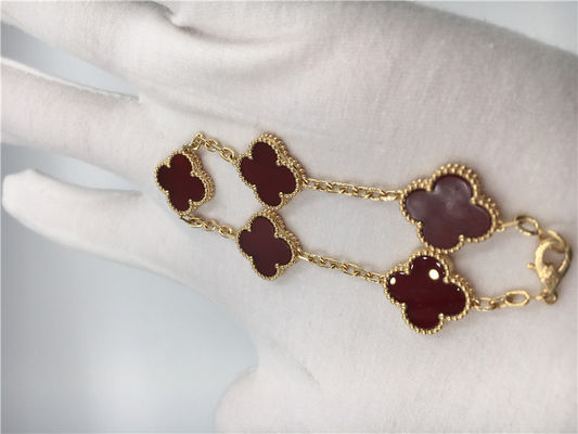Qualité Cru adapté aux besoins du client 18k Rose Gold Bracelet Van Cleef Arpels avec la cornaline rouge usine