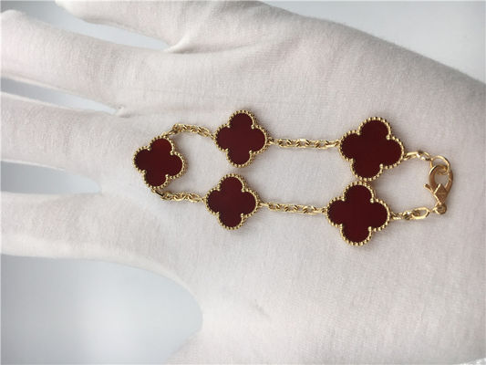 Qualité Cru adapté aux besoins du client 18k Rose Gold Bracelet Van Cleef Arpels avec la cornaline rouge usine