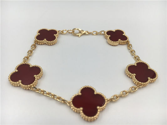 Qualité Cru adapté aux besoins du client 18k Rose Gold Bracelet Van Cleef Arpels avec la cornaline rouge usine