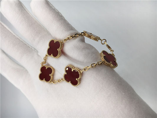 Qualité Cru adapté aux besoins du client 18k Rose Gold Bracelet Van Cleef Arpels avec la cornaline rouge usine