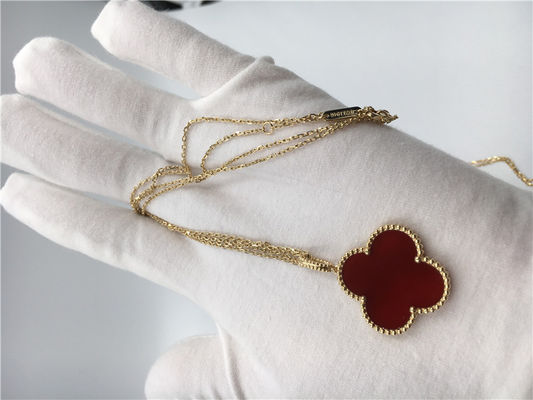 Qualité collier de chaîne de l'or 18k avec la cornaline, collier simple d'or aucun diamant usine