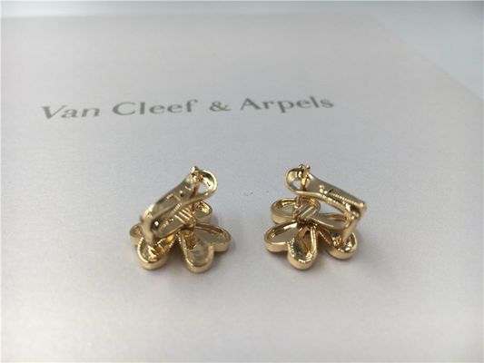 Qualité Les boucles d'oreille uniques d'or du diamant 18K de lustre avec le pétale en forme de coeur conçoivent usine
