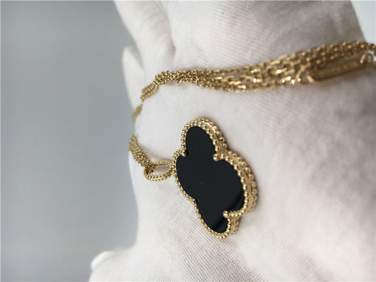 Qualité Collier d'Alhambra de cru du style 18K de bijoux de luxe d'or long pour l'amie usine